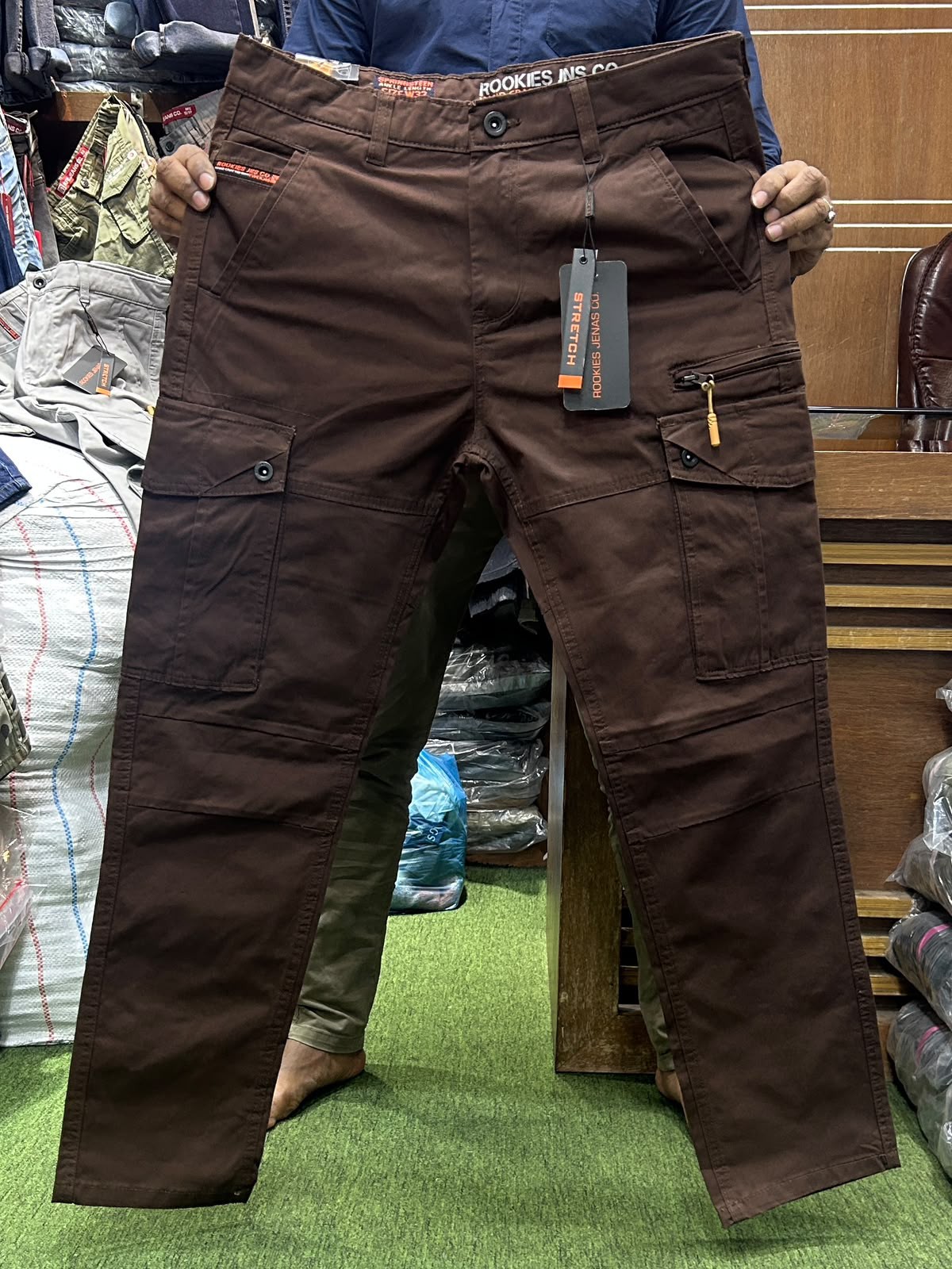 Men's Stylish Premium Cargo Pant(Rokies--Coffee)