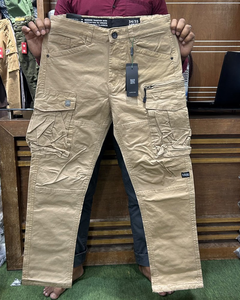 Men's Stylish Premium Cargo Pant(Fita--Biscuit)