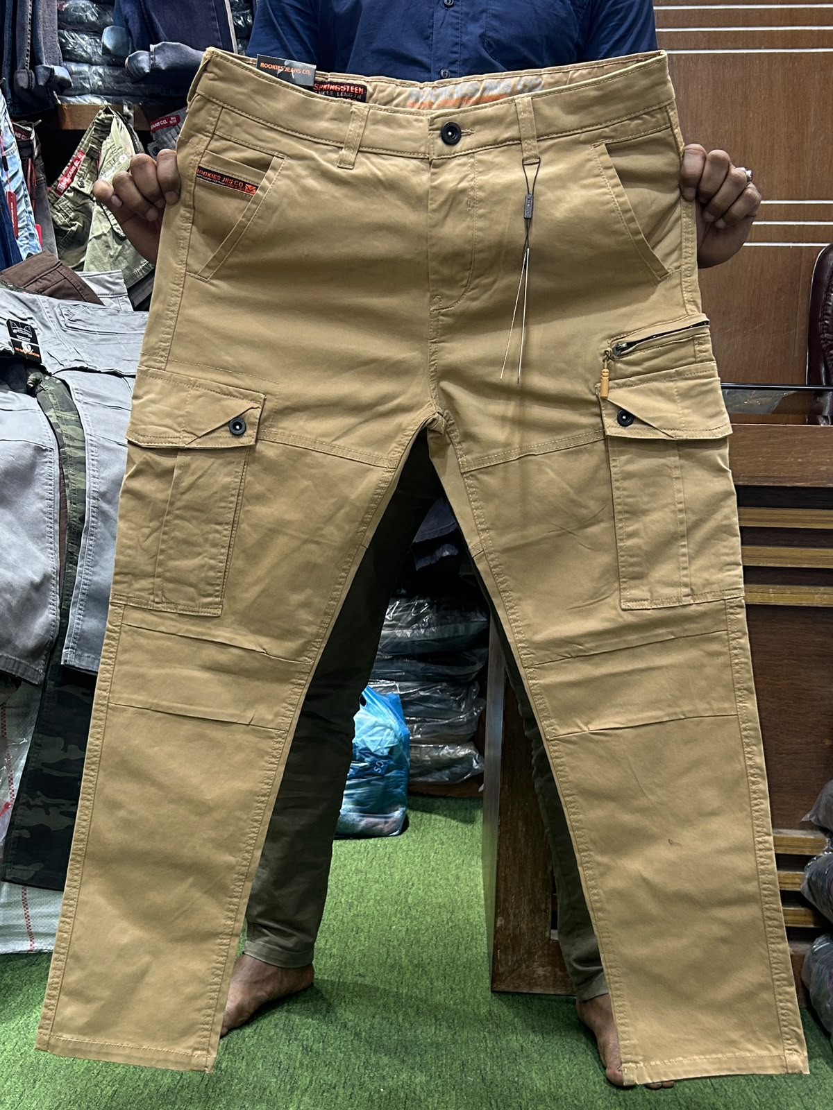 Men's Stylish Premium Cargo Pant(Rokies-khaki)